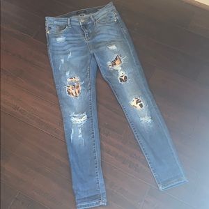 Judy Blue leopard distressed jeans